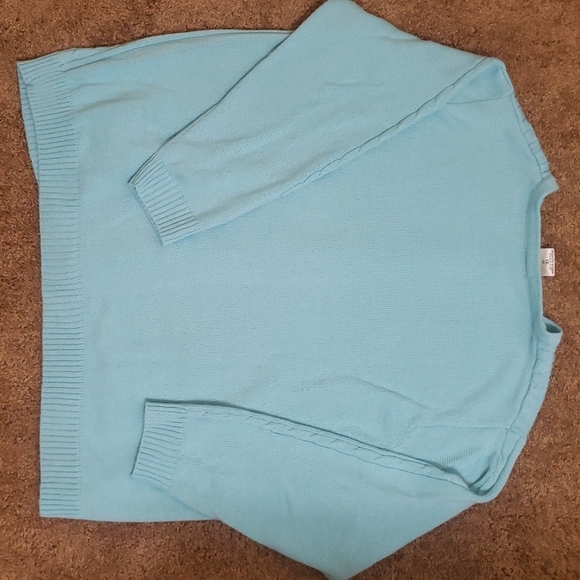 Allison Daley button up sweater with pockets blue 3x - Picture 6 of 6